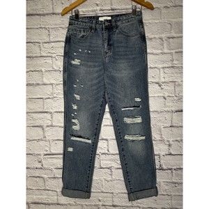 Vervet Frayed Hem Blue Distressed Medium Wash Jeans Women’s Size‎ 25 Style VT705